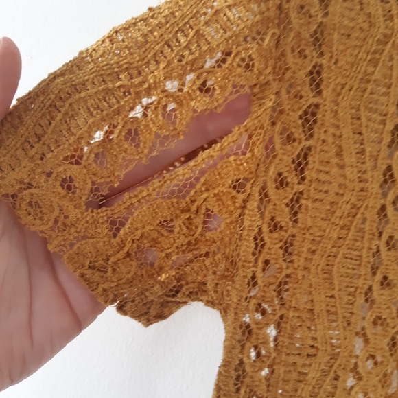ZARA S Trafaluc Velvet Bohemian Lace Crop Top - Picture 4 of 6